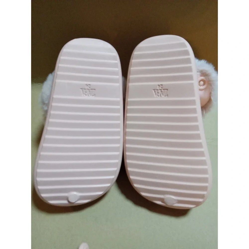 Zara Kids Pink Removable Faux‎ Fur Snap On Clogs Size 7.5 (24)